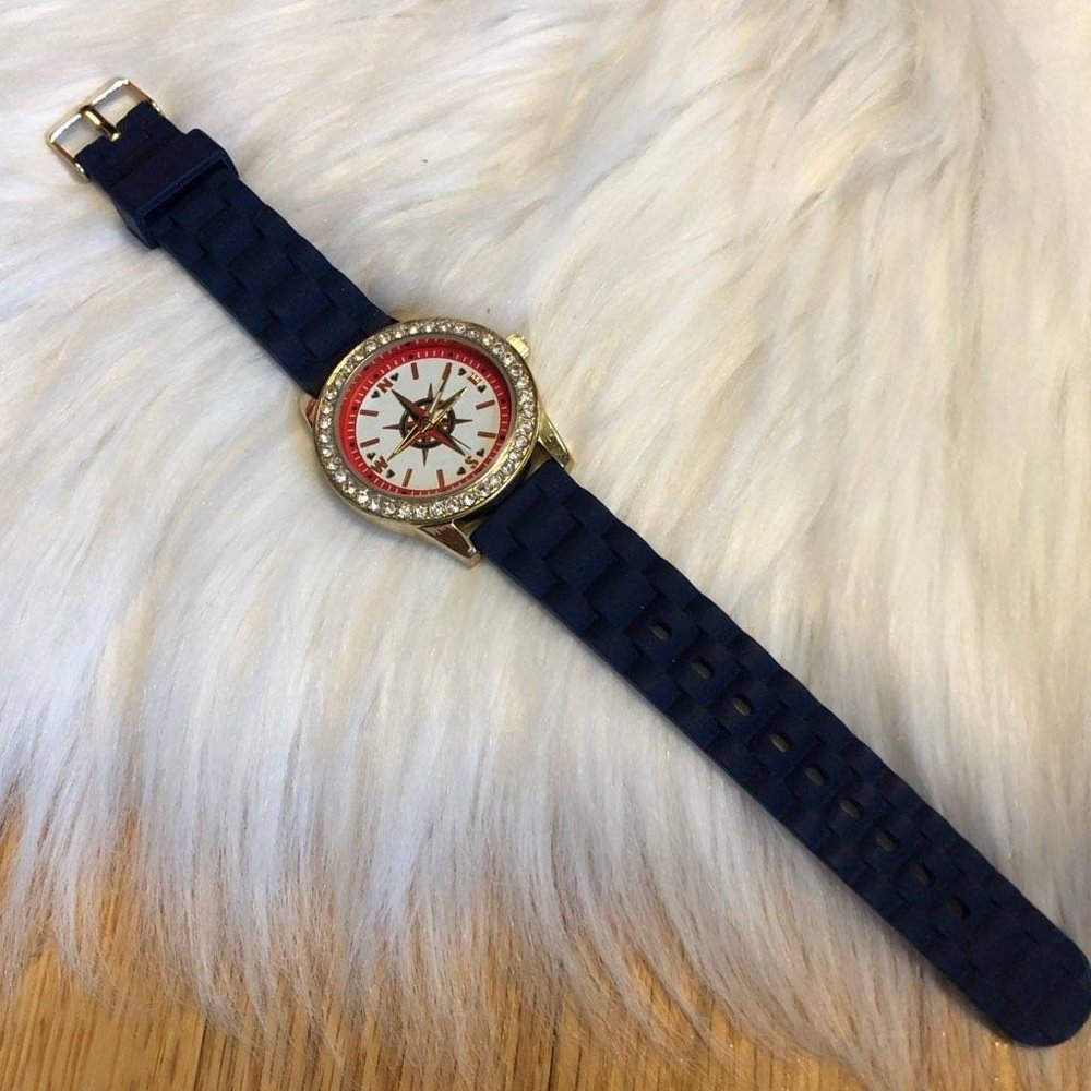 Compass Style Navy Blue Watch